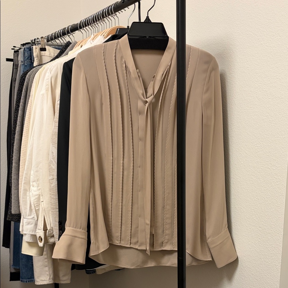 Elie Tahari Silk Blouse with Tie Neck